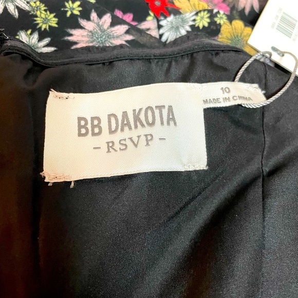 BB DAKOTA BLACK FLORAL MAXI DRESS sz. 10 NEW WITH TAGS - Picture 4 of 9